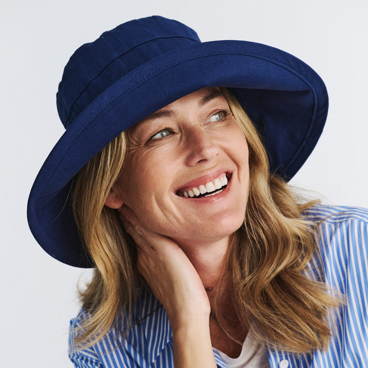 Cancer Council | Essential Traveller Hat - Lifestyle Brim Up | Navy | UPF50+ Protection