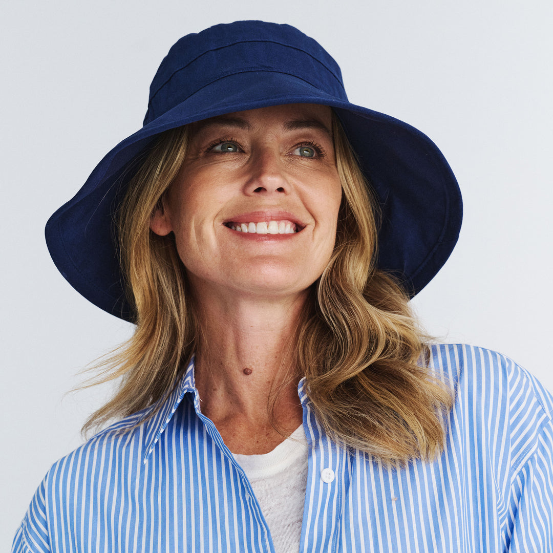 Cancer Council | Essential Traveller Hat - Lifestyle Brim Down | Navy | UPF50+ Protection