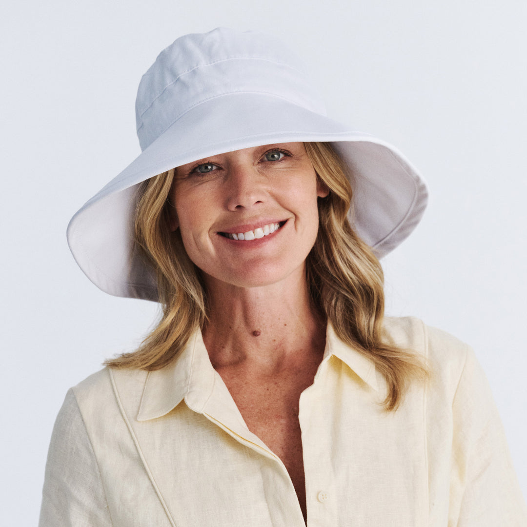 Cancer Council | Essential Traveller Hat - Lifestyle Brim Down | White | UPF50+ Protection