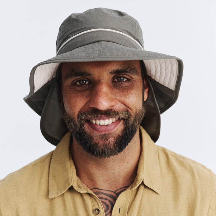 Cancer Council | Marvin Bucket Hat - Front Model | Khaki | UPF50+ Protection