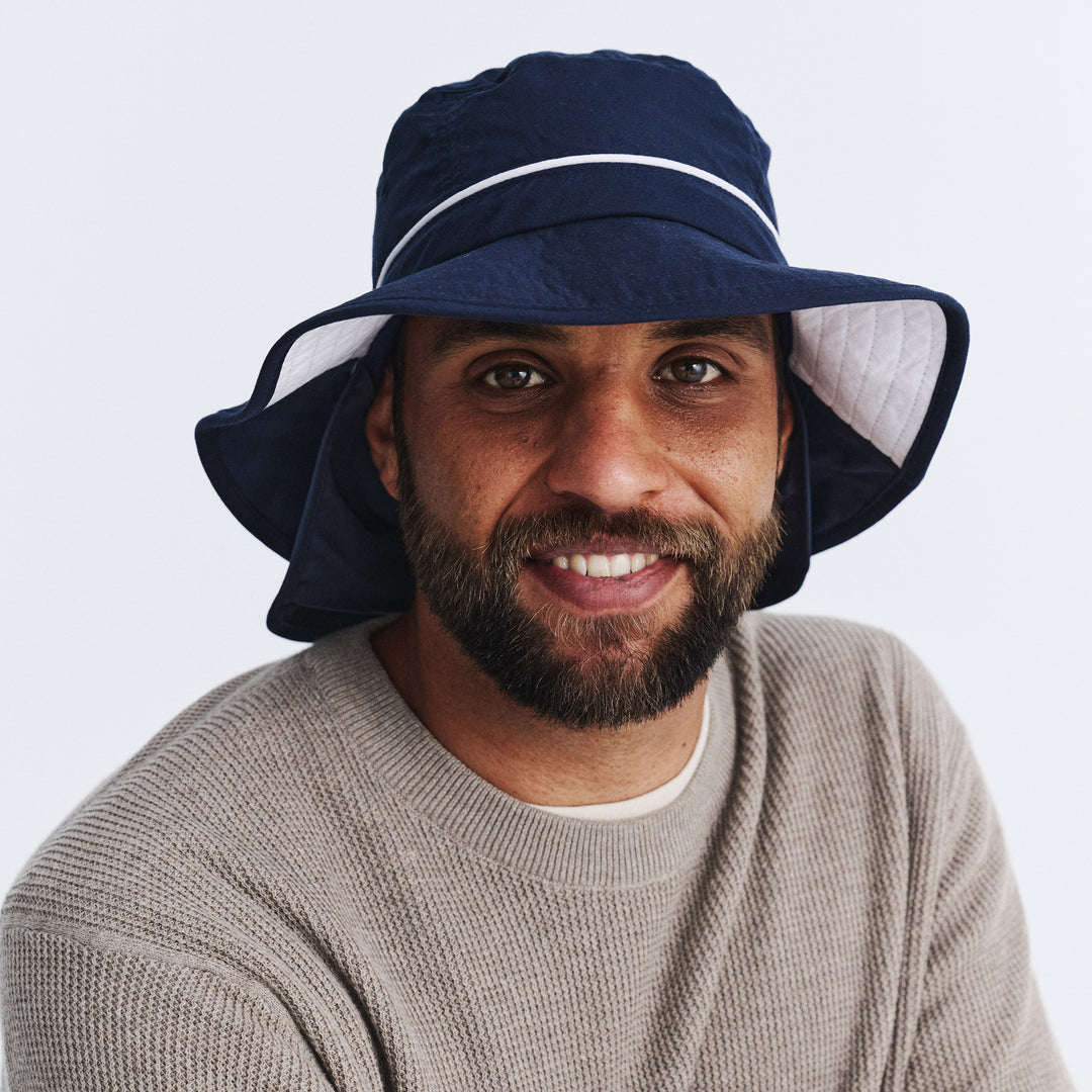 Cancer Council | Marvin Bucket Hat - Front Lifestyle | Navy | UPF50+ Protection