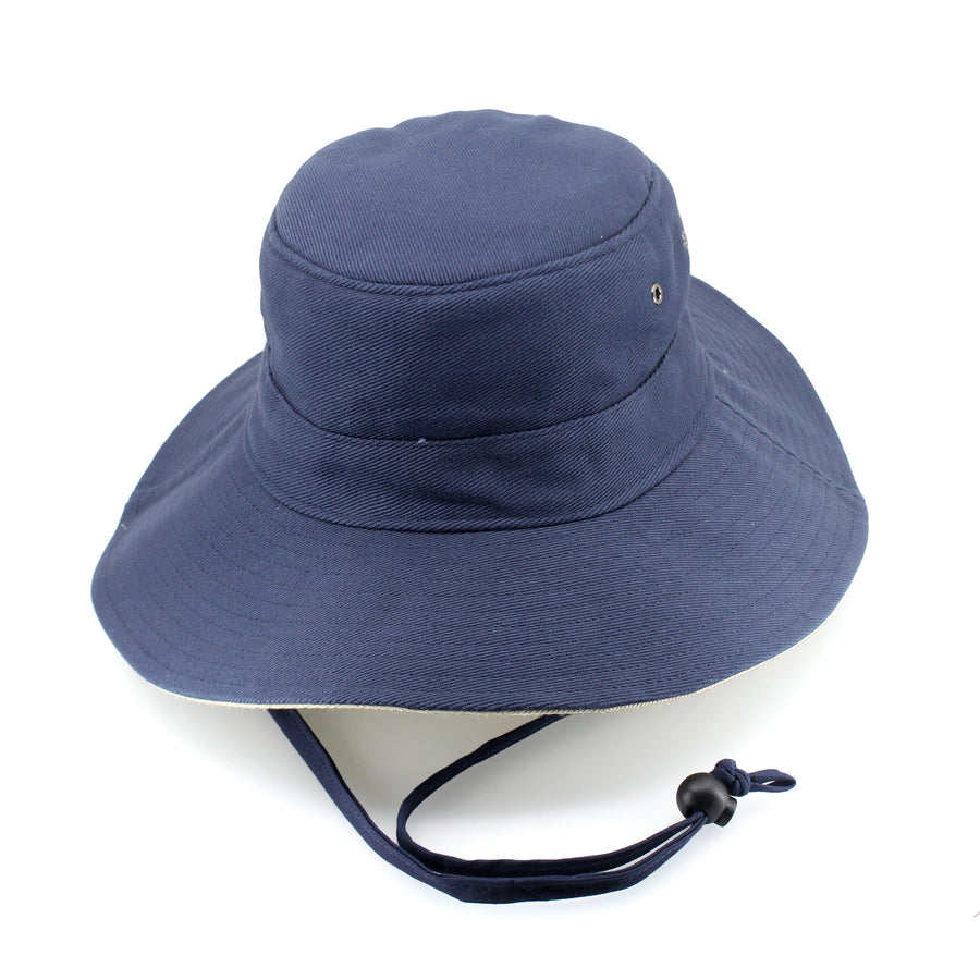 Cancer Council | Alan Cricket Hat - Front | Navy/Beige | UPF50+ Protection