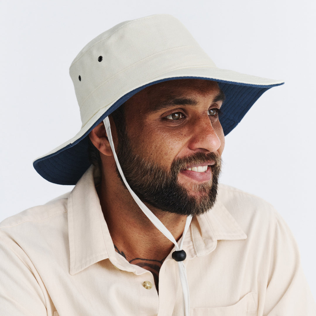 Cancer Council | Alan Cricket Hat - Lifestyle | Cream/Navy | UPF50+ Protection