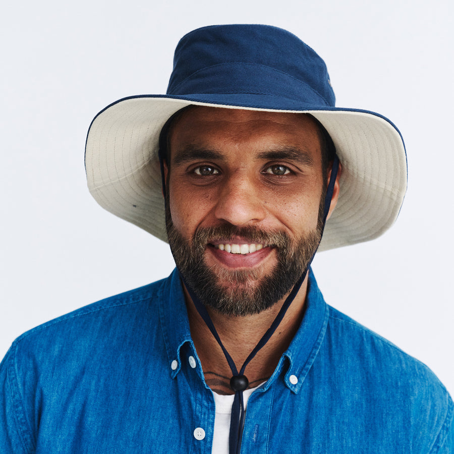 Cancer Council | Alan Cricket Hat - Lifestyle | Navy/Beige | UPF50+ Protection