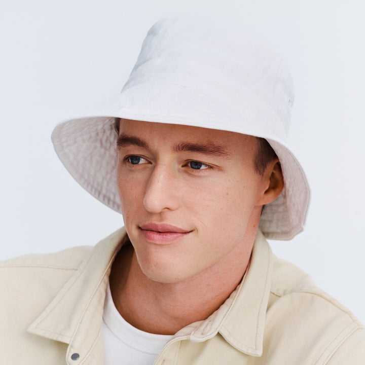 Cancer Council | Jester Bucket Hat - Lifestyle Angle | White | UPF50+ Protection