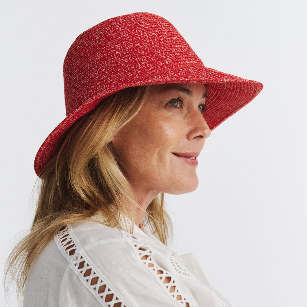 Cancer Council | Lacey Bucket Hat - Lifestyle Side | Dark Red | UPF50+ Protection