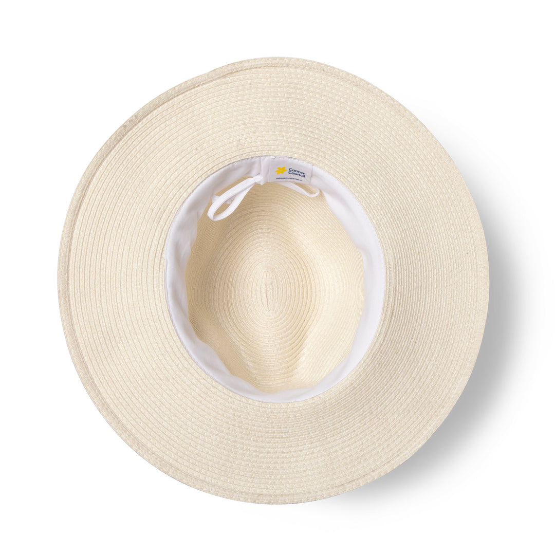 Cancer Council | Shauna Fedora Hat - Under Brim | Ivory | UPF50+ Protection