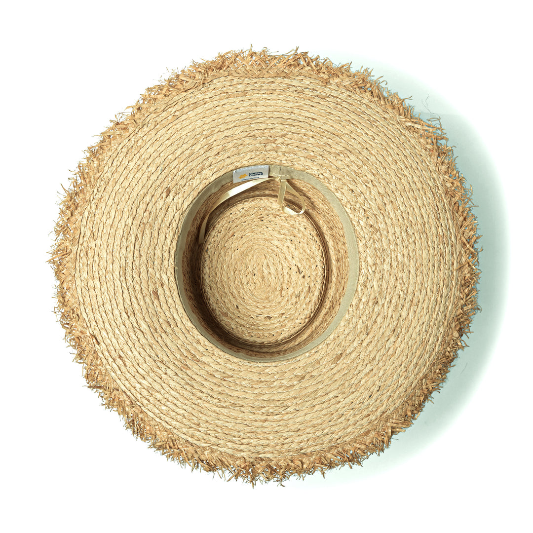 Cancer Council | Quinn Raffia Wide Brim Hat - Under Brim | Natural/Black | UPF50+ Protection