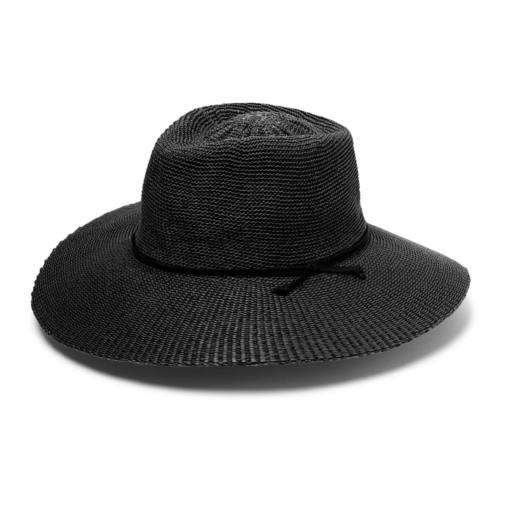 Cancer Council | Marie Wide Brim Fedora - Flat | Black| UPF50+ Protection