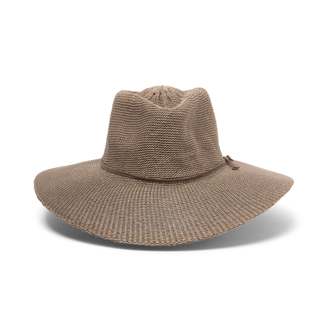 Cancer Council | Marie Wide Brim Fedora - Front | Mocha| UPF50+ Protection