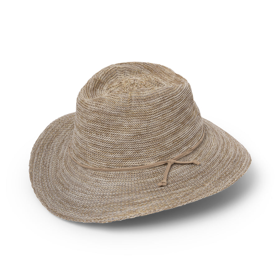 Cancer Council | Jacqui Mannish Hat - Front | Mixed Camel | UPF50+ Protection