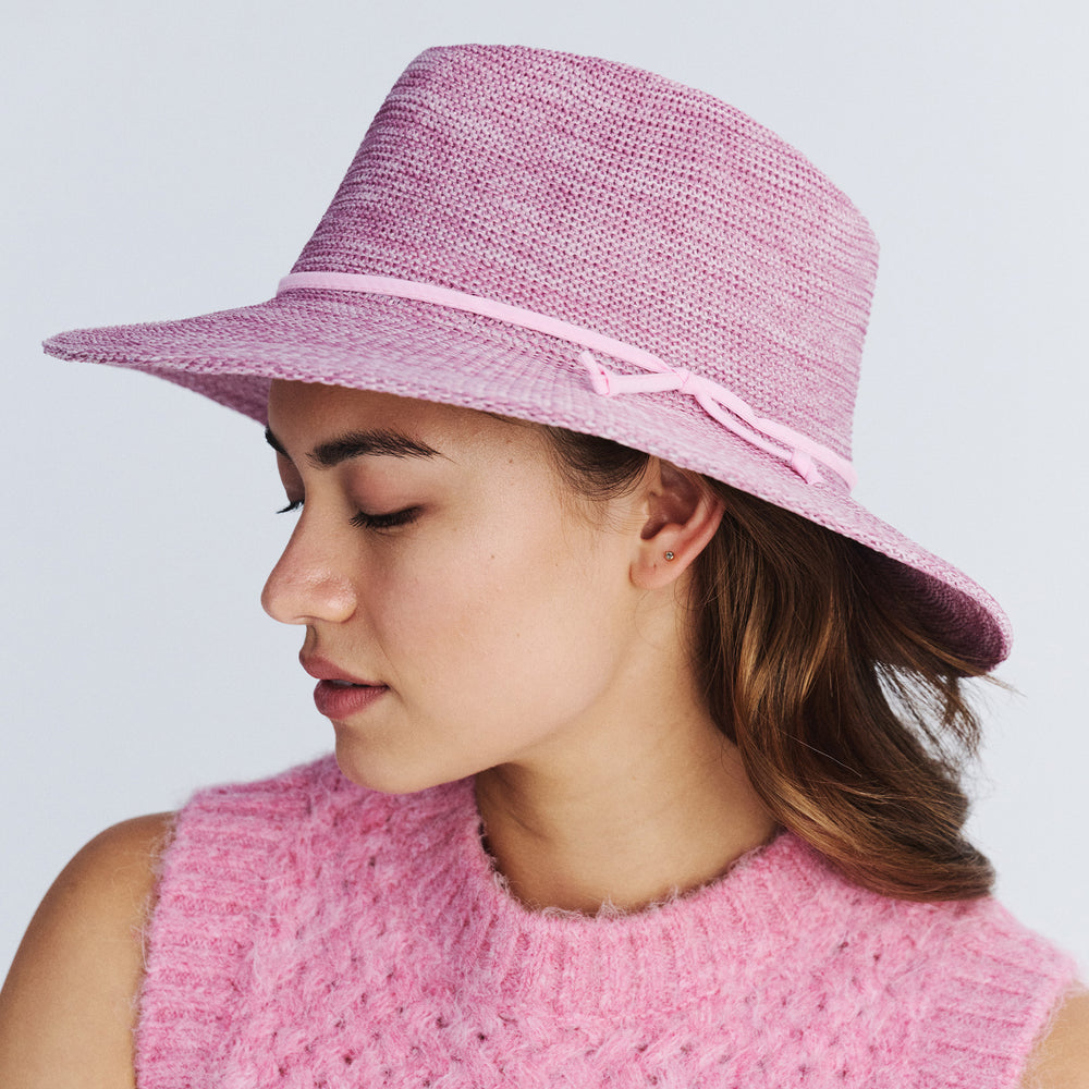 Cancer Council | Jacqui Mannish Hat - Lifestyle Side Profile | Old Rose Pink | UPF50+ Protection