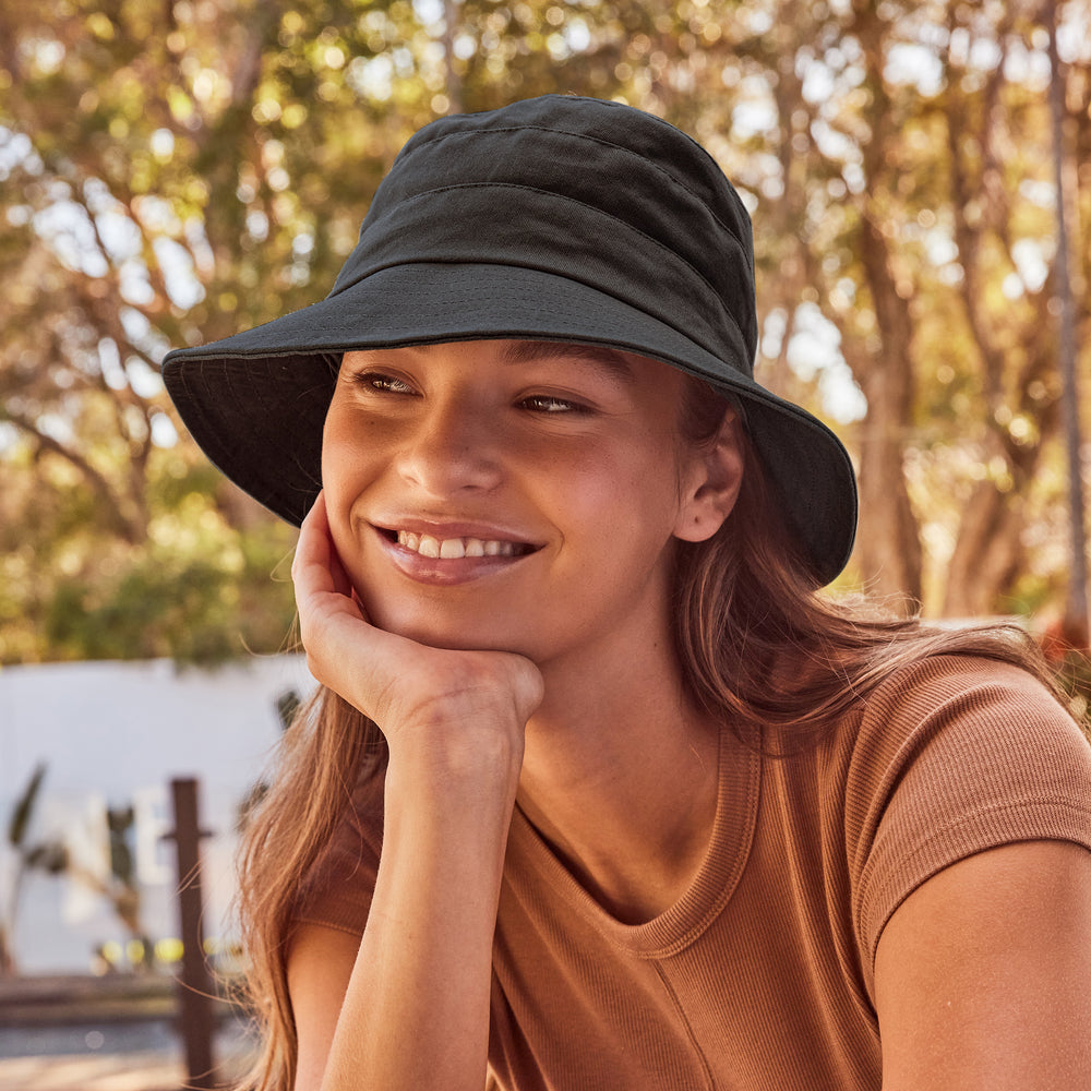 Cancer Council | Golf Bucket Hat - Lifestyle | Black | UPF50+ Protection