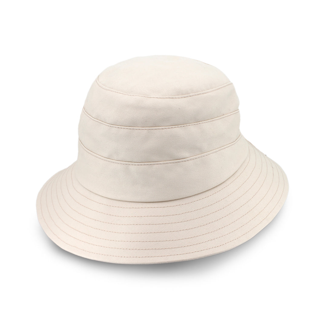 Cancer Council | Golf Bucket Hat - Angle | Ecru | UPF50+ Protection