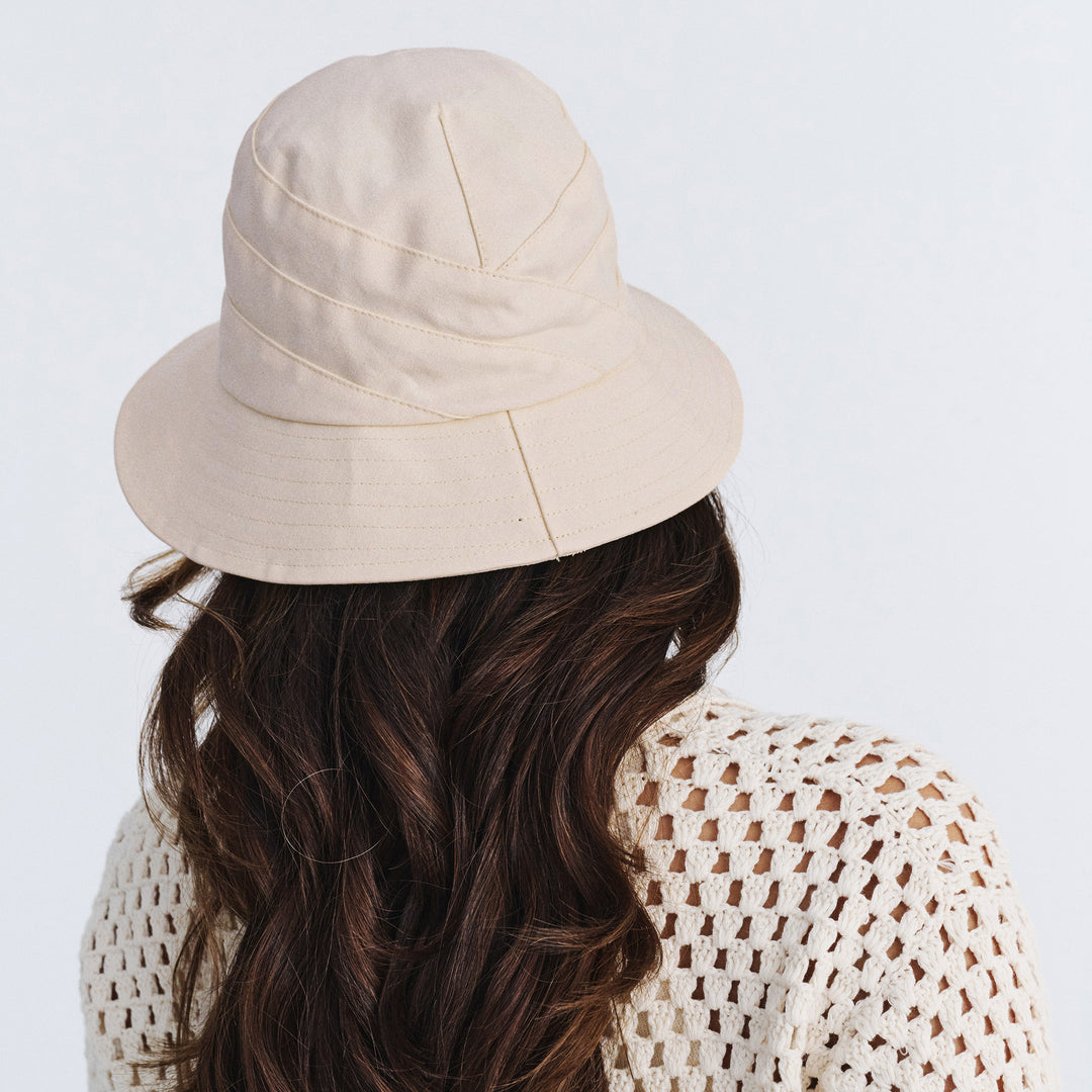 Cancer Council | Golf Bucket Hat - Back | Ecru | UPF50+ Protection