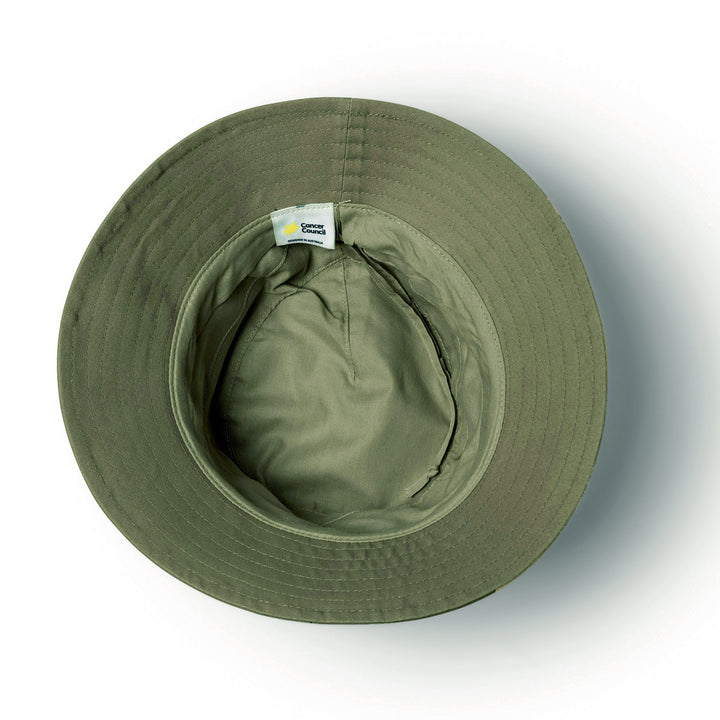 Cancer Council | Golf Bucket Hat - Under Brim | Khaki | UPF50+ Protection