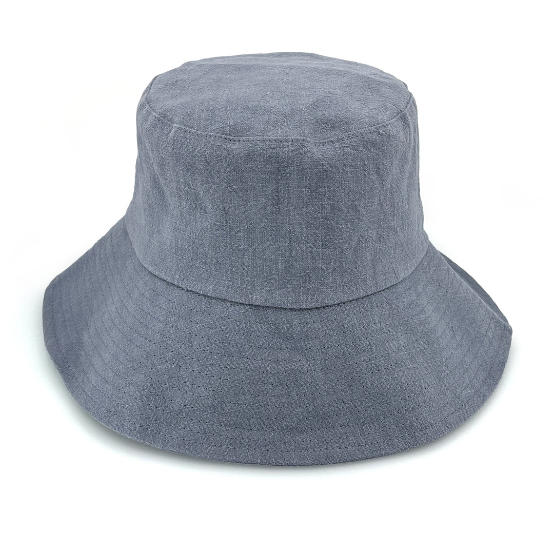 Sadie Linen Bucket Hat - Blue
