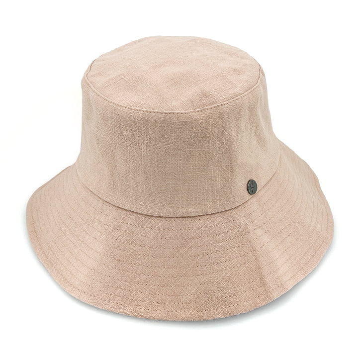Sadie Linen Bucket Hat - Pink