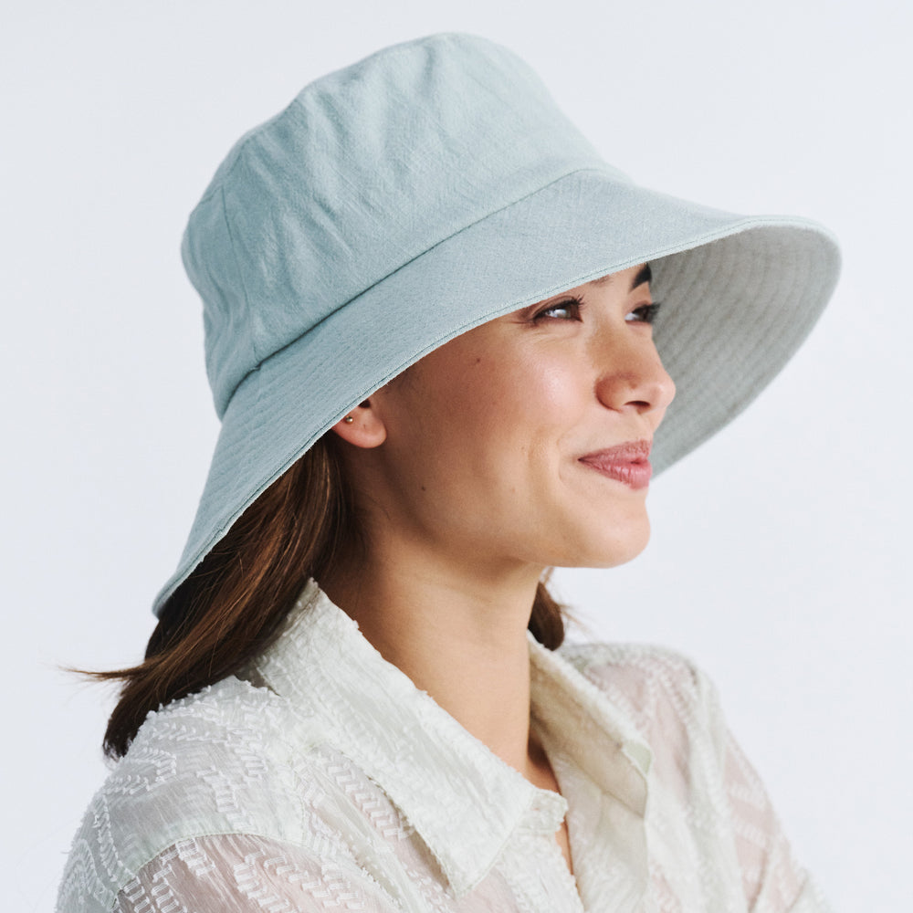 Cancer Council | Sadie Linen Bucket Hat - Lifestyle | Seafoam | UPF50+ Protection