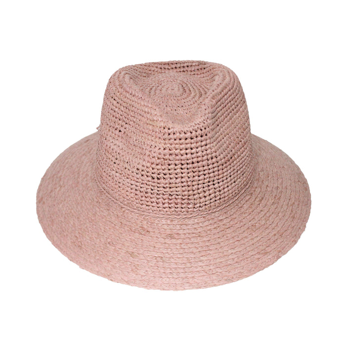 Cancer Council | Flora Raffia Fedora - Front | Light Pink | UPF50+ Protection