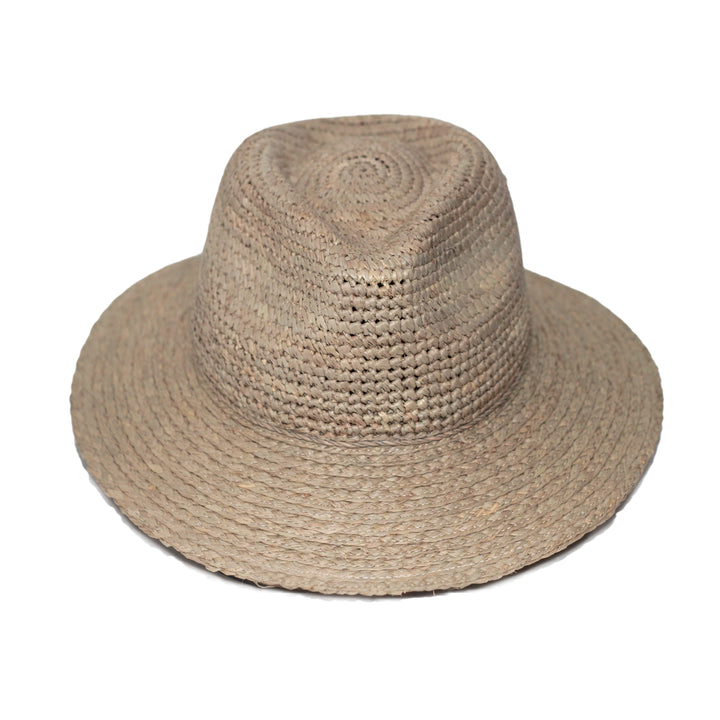 Cancer Council | Flora Raffia Fedora - Front | Taupe | UPF50+ Protection
