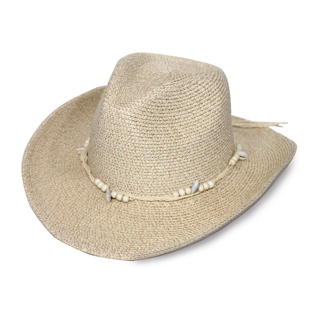 Cancer Council | Benji Cowboy Hat - Angle | Wheat | UPF50+ Protection