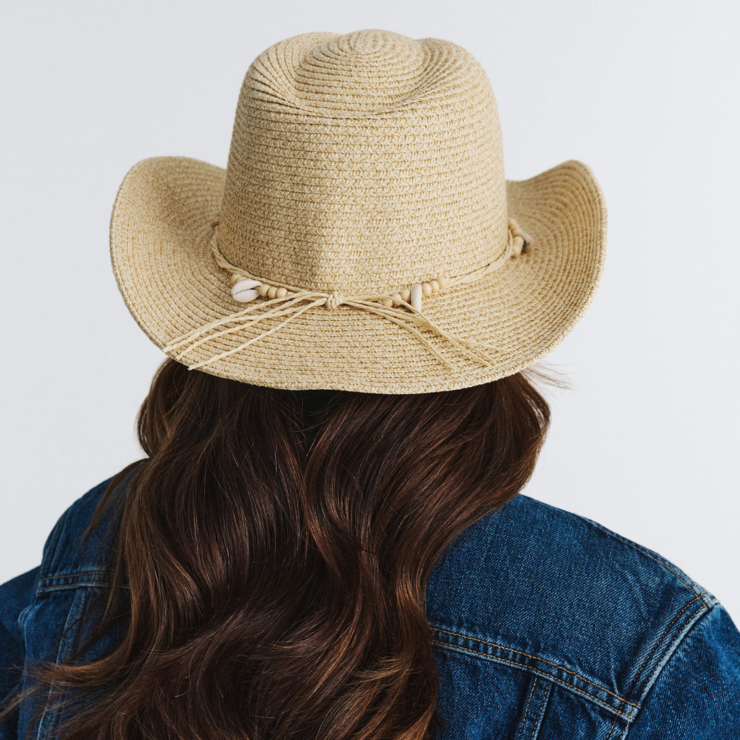 Cancer Council | Benji Cowboy Hat - Lifestyle Back | Wheat | UPF50+ Protection