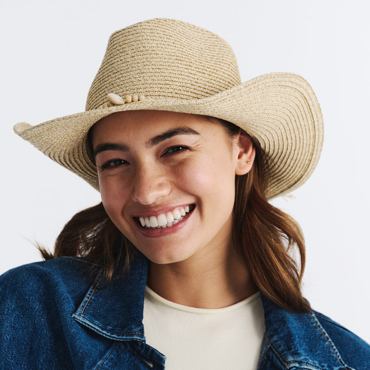 Cancer Council | Benji Cowboy Hat - Lifestyle Front | Wheat | UPF50+ Protection