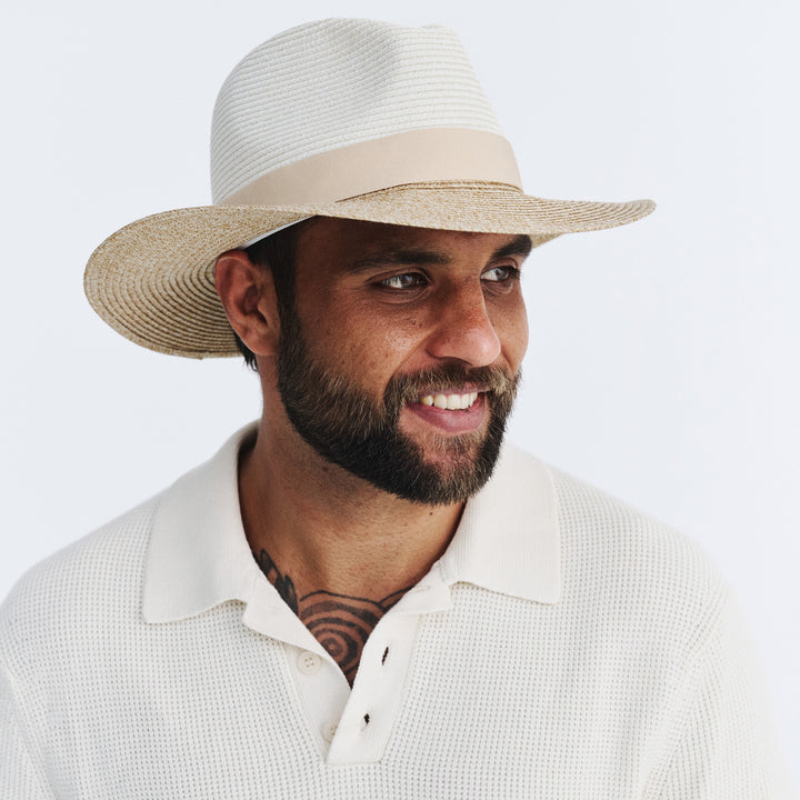 Cancer Council | Cafe Fedora - Side | Ivory/Natural | UPF50+ Protection