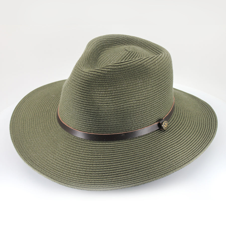 Cancer Council | Darby Fedora Hat - Flat | Dark Khaki | UPF50+ Protection