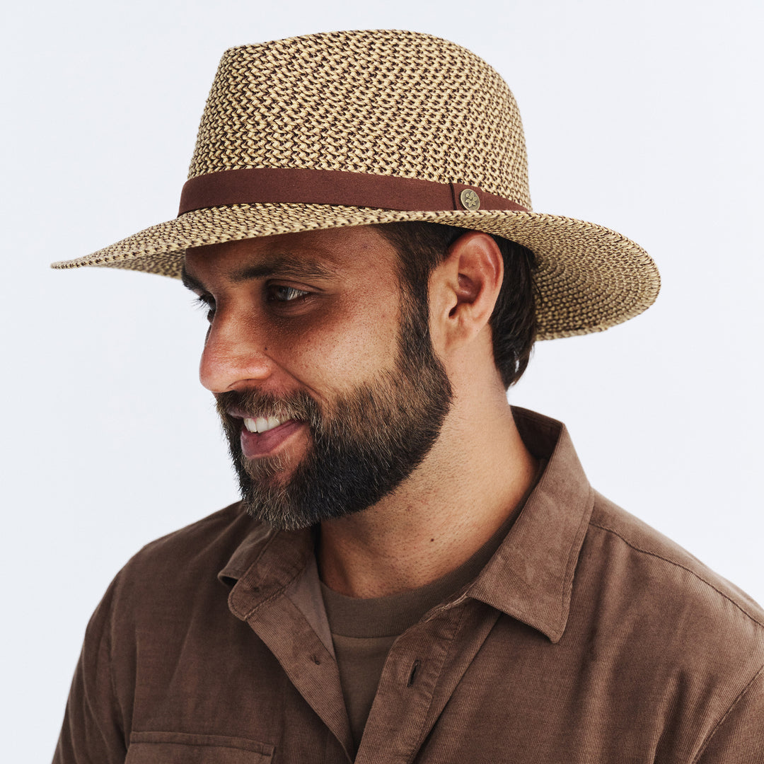 Cancer Council | Outback Lightweight Fedora - Lifestyle Side | Chocolate | UPF50+ Protection