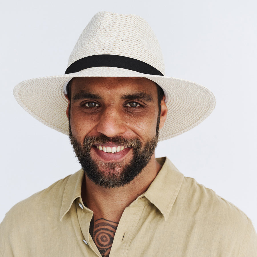 Cancer Council | Outback Lightweight Fedora - Lifestyle | Ivory Black | UPF50+ Protection