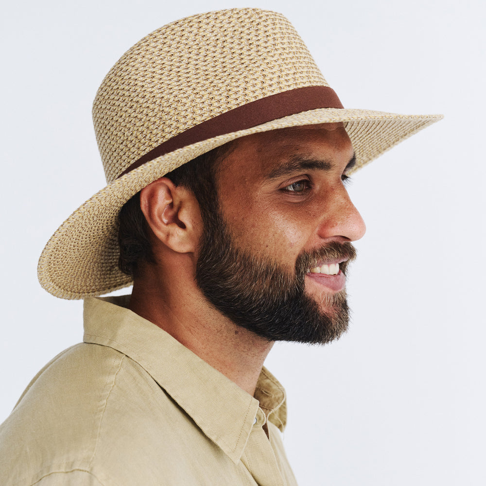 Cancer Council | Outback Lightweight Fedora - Lifestyle Angle | Natural | UPF50+ Protection