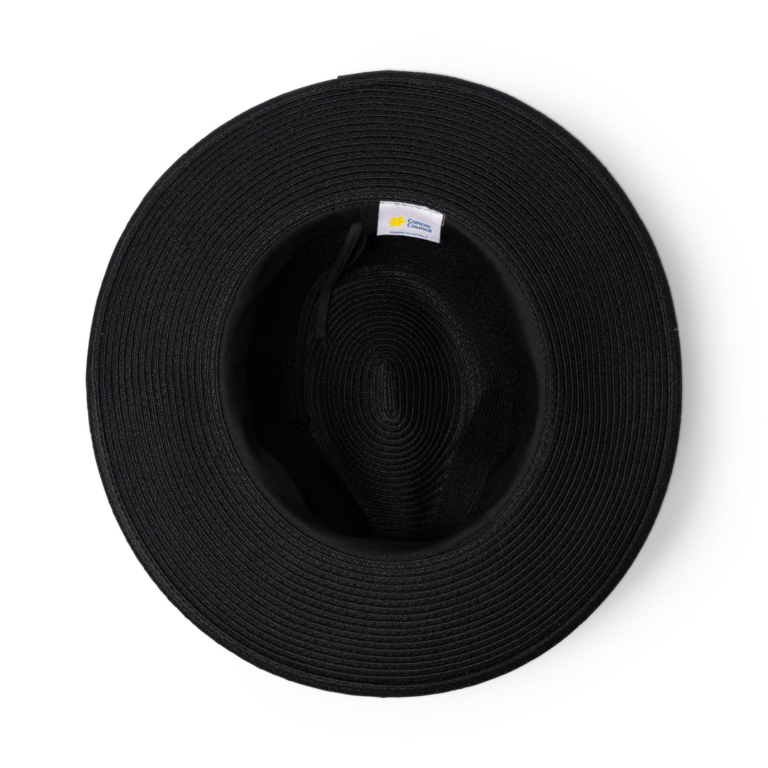 Cancer Council | Perry Fedora - Under Brim | Black | UPF50+ Protection