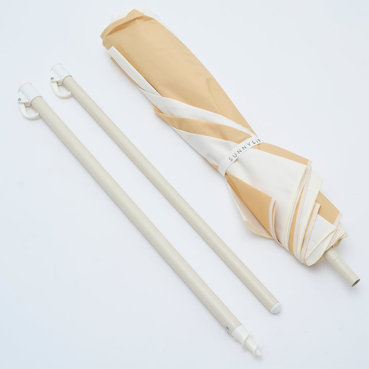 Cancer Council | Sunnylife Compact Beach Umbrella | Butternut | UPF50+ Protection | Carry Bag