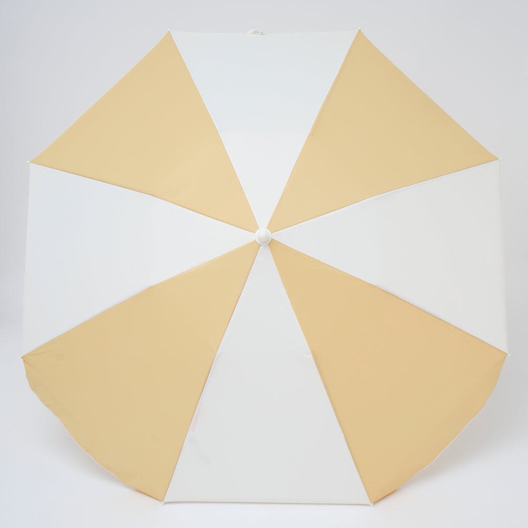 Cancer Council | Sunnylife Compact Beach Umbrella | Butternut | UPF50+ Protection | Top