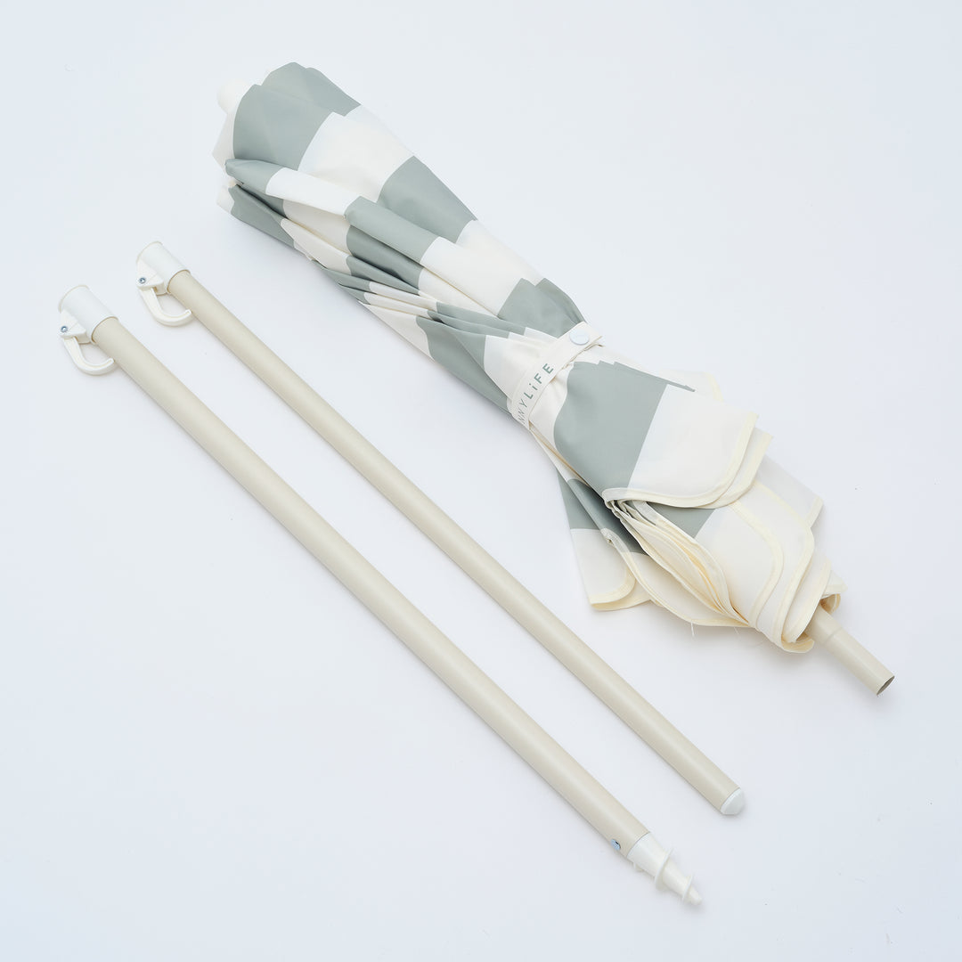 Cancer Council | Sunnylife Compact Beach Umbrella | Sea Sage| UPF50+ Protection | Carry Bag