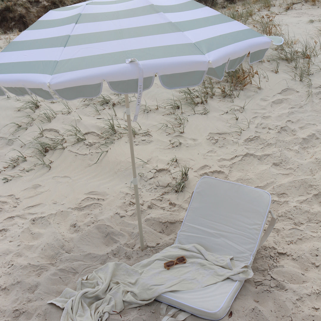 Cancer Council | Sunnylife Compact Beach Umbrella | Sea Sage| UPF50+ Protection | Lifestyle