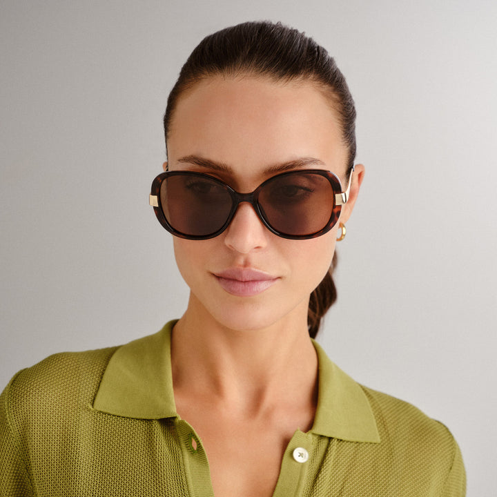 Anna Bay Sunglasses - Dark Tort