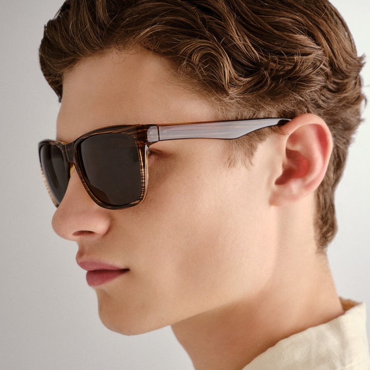 Bondi Sunglasses - Brown Woodstripe
