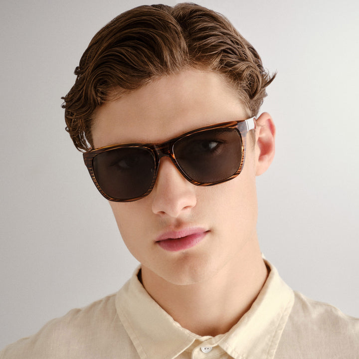 Bondi Sunglasses - Brown Woodstripe