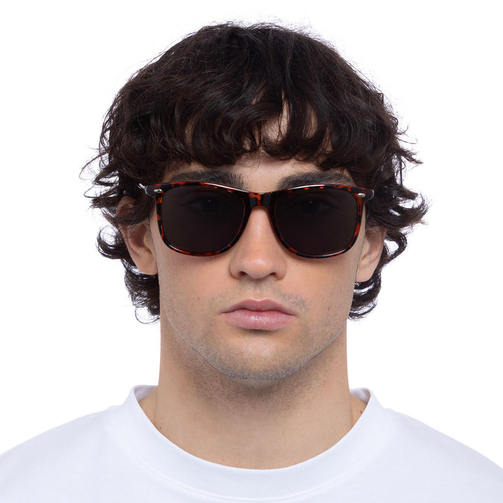 Cancer Council | Enviro Fine Sunglasses - Male Model Front | Dark Tort | UPF50+ Protection