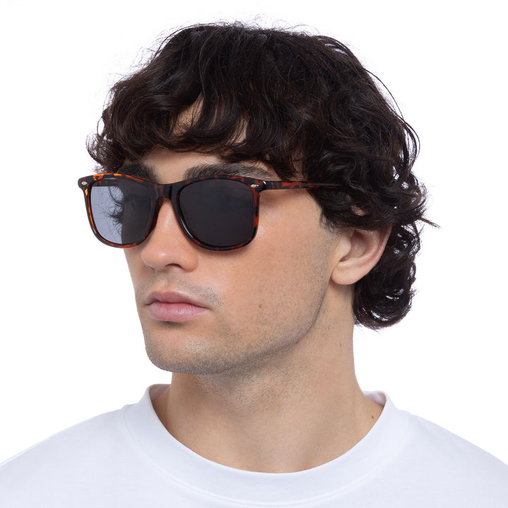 Cancer Council | Enviro Fine Sunglasses - Male Model Angle | Dark Tort | UPF50+ Protection