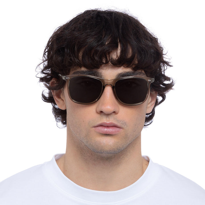 Cancer Council | Enviro Fine Sunglasses - Male Model Front | Stone | UPF50+ Protection