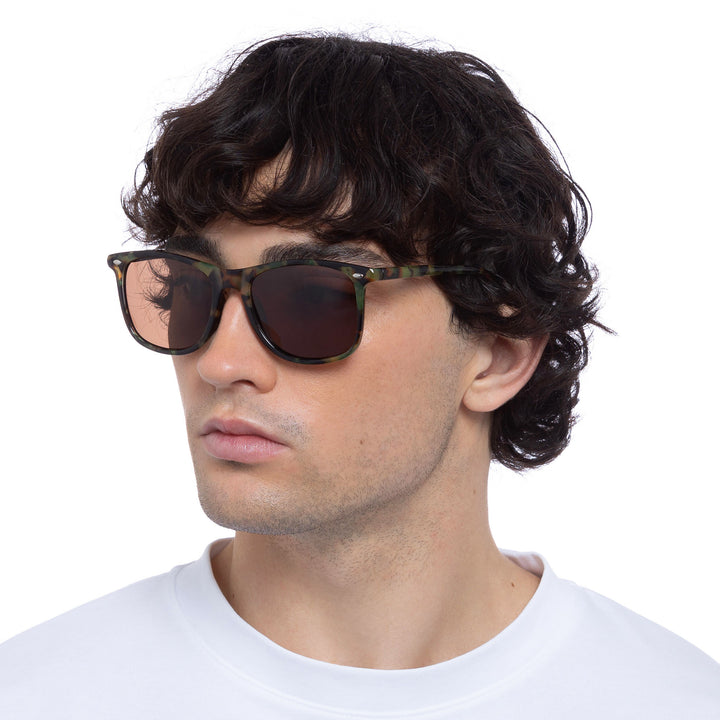 Cancer Council | Enviro Fine Sunglasses - Male Model Angle | Khaki Tort | UPF50+ Protection