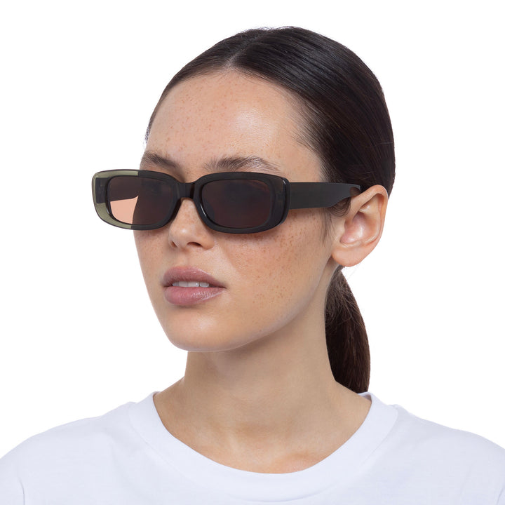 Cancer Council | Ascot Sunglasses - Female Model Angle | Alpine Green | UPF50+ Protection