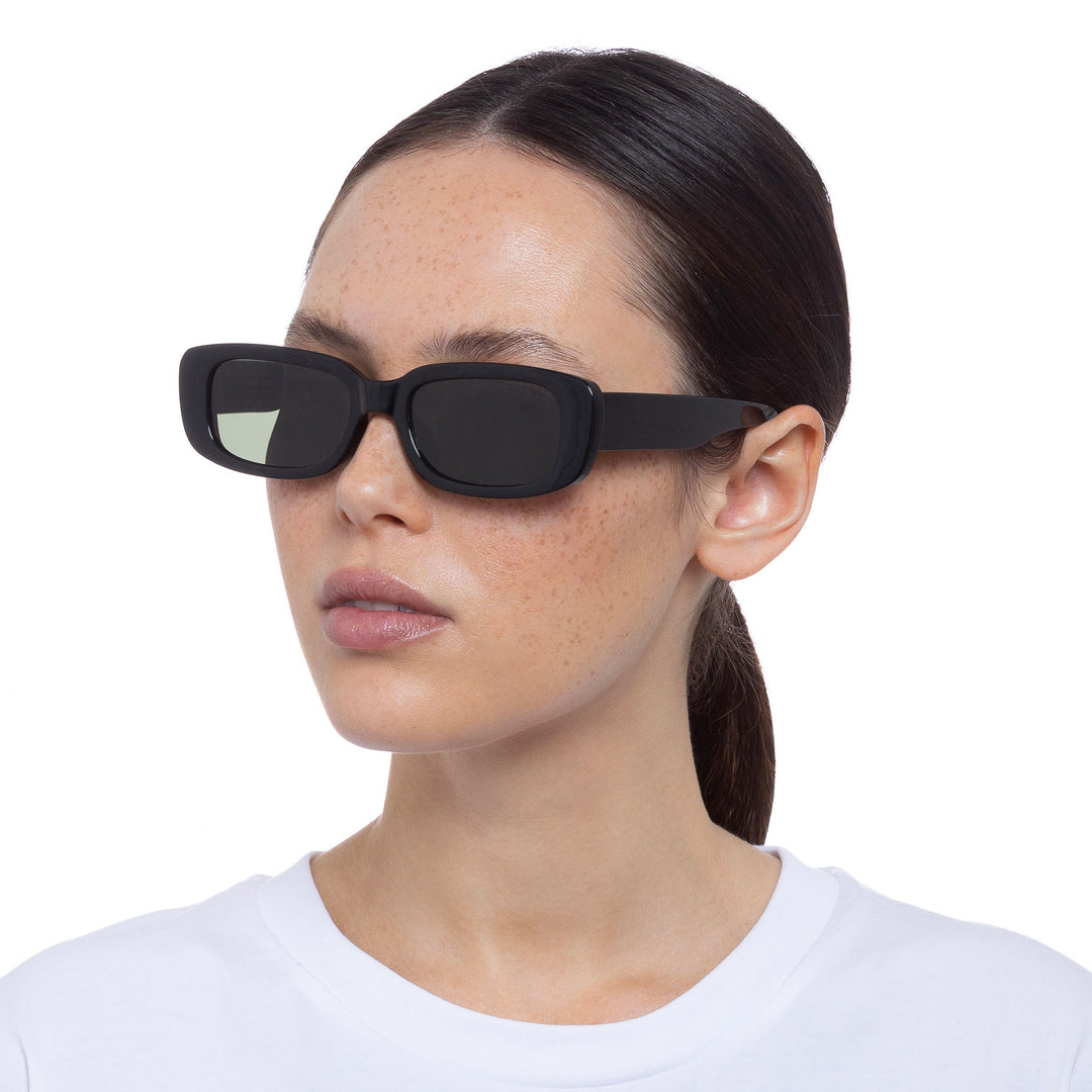 Cancer Council | Ascot Sunglasses - Female Model Angle | Black | UPF50+ Protection