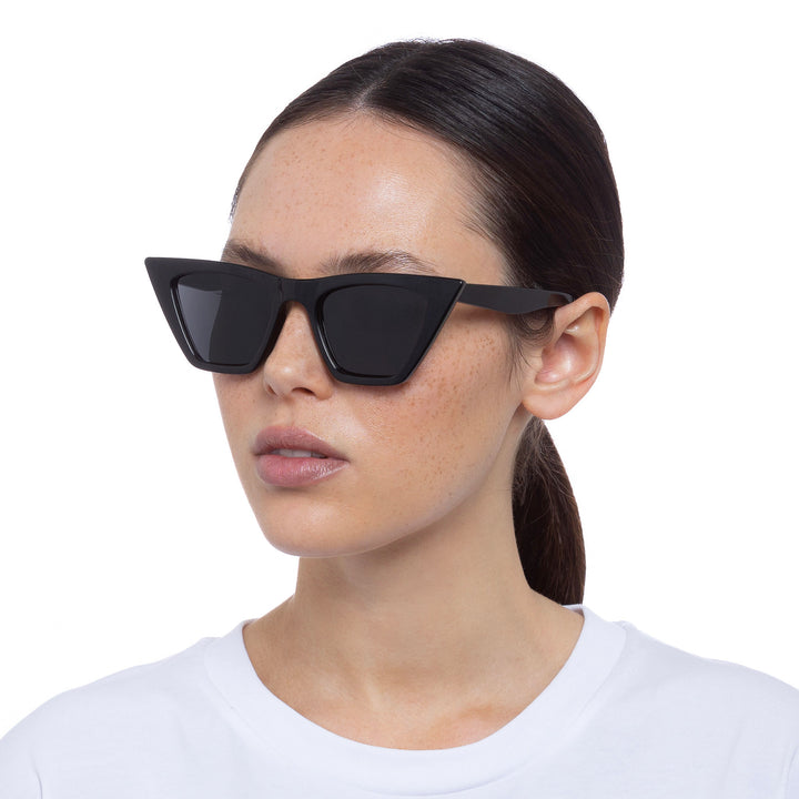 Cancer Council | Birchgrove Sunglasses - Female Model Angle | Black | UPF50+ Protection