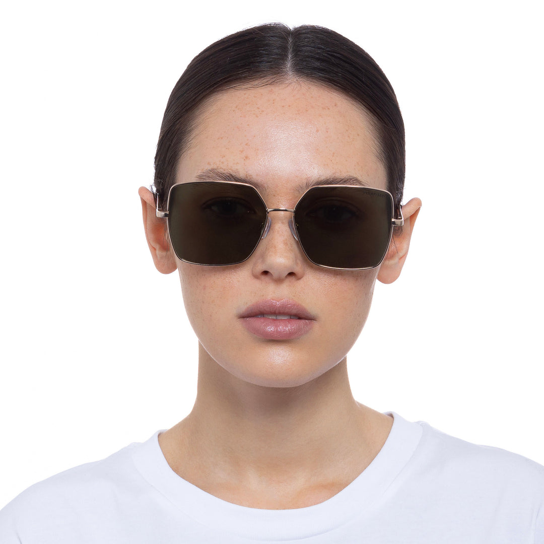 Cancer Council | Kirribilli Sunglasses - Female Model Front | Gold | UPF50+ Protection