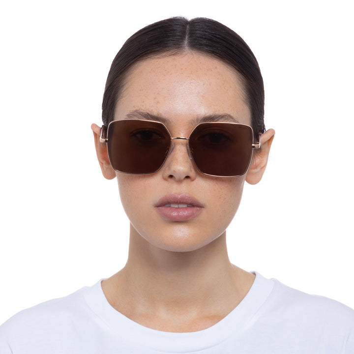 Cancer Council | Kirribilli Sunglasses - Female Model Front | Rose Gold | UPF50+ Protection